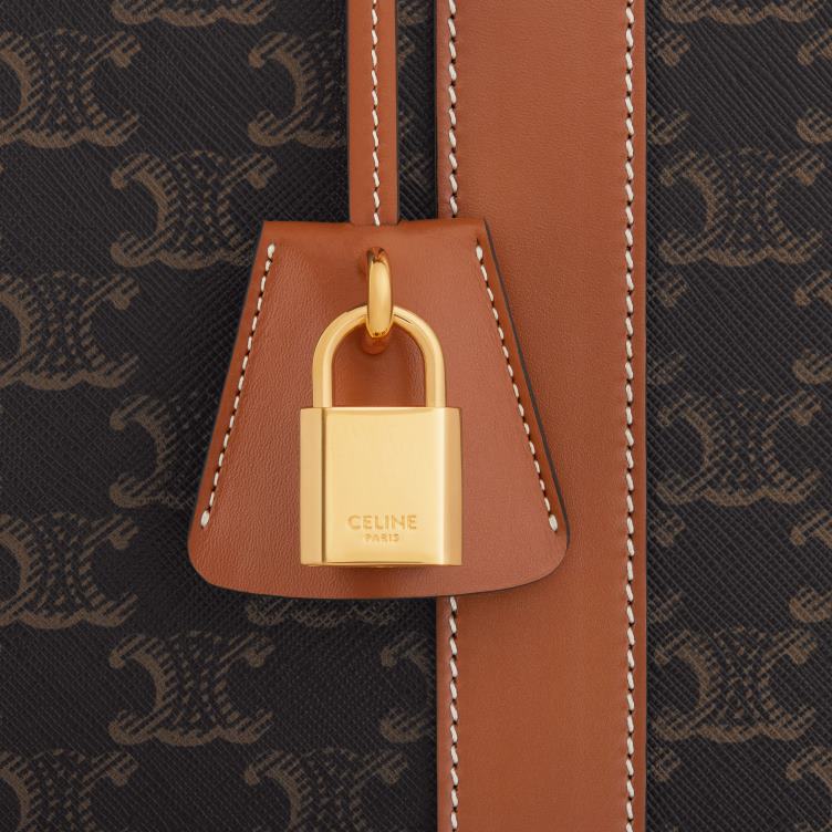 CELINE bruinen zachte bagage 45 in triomphe canvas en kalfsleer 4TLH81629