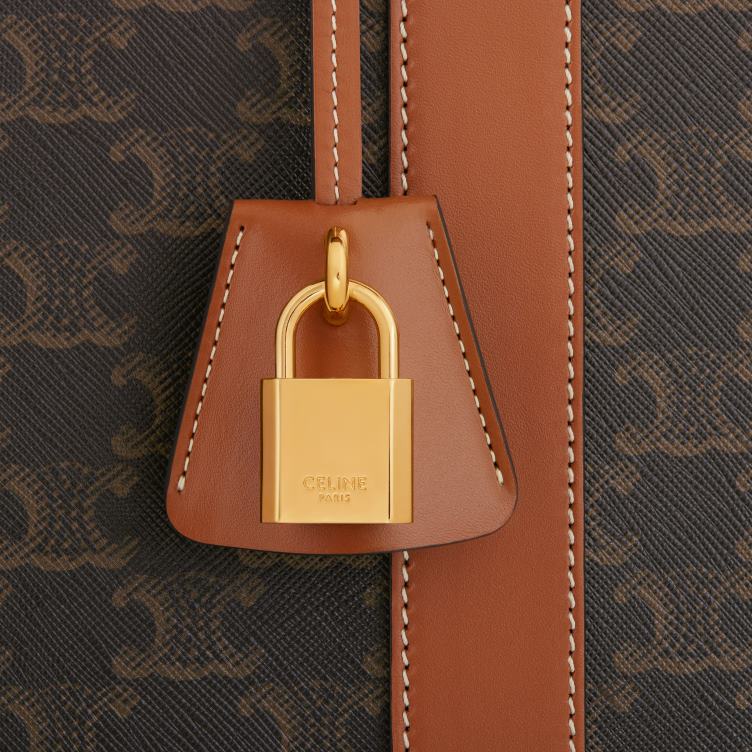 CELINE bruinen zachte bagage 70 in triomphe canvas en kalfsleer 4TLH81628