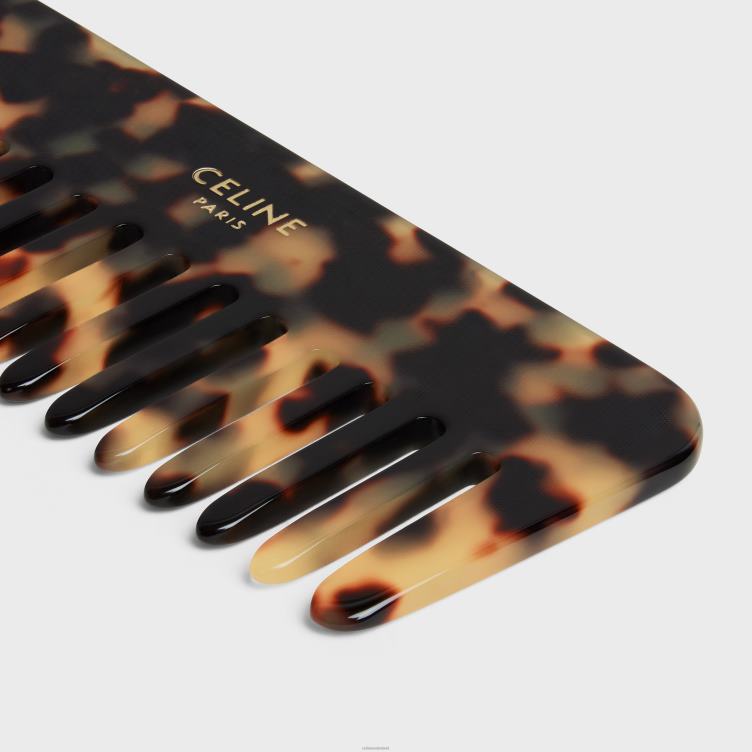 CELINE groene klei kleine haarkam in hagedis 4TLH81612