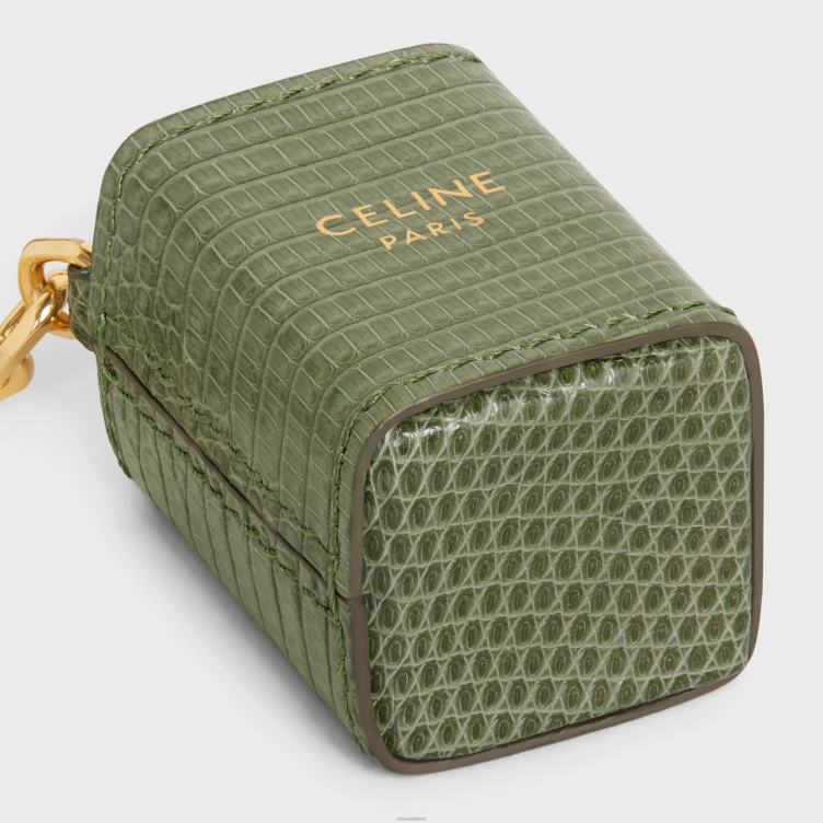 CELINE licht kaki miniatuur parfumhouderbedel in hagedis 4TLH81474