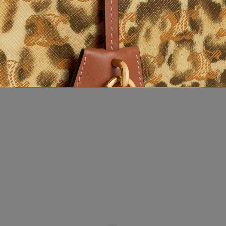 CELINE luipaard Reisetui van triomphe canvas met print en kalfsleer 4TLH81567