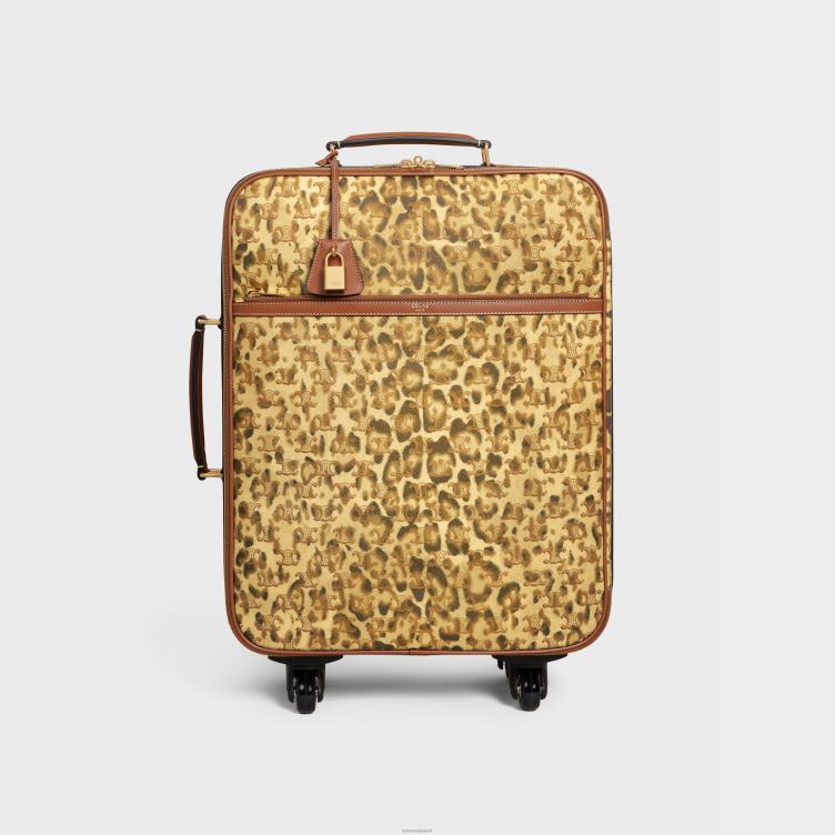 CELINE luipaard kleine trolley van triomphe canvas met print en kalfsleer 4TLH81625