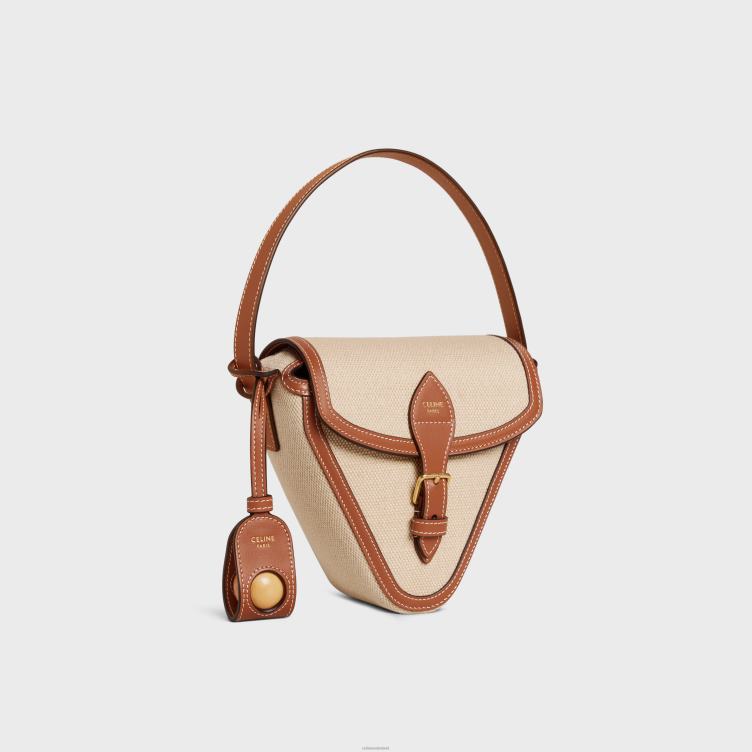 CELINE natuurlijk/bruin petanquespel van textiel en kalfsleer 4TLH81685