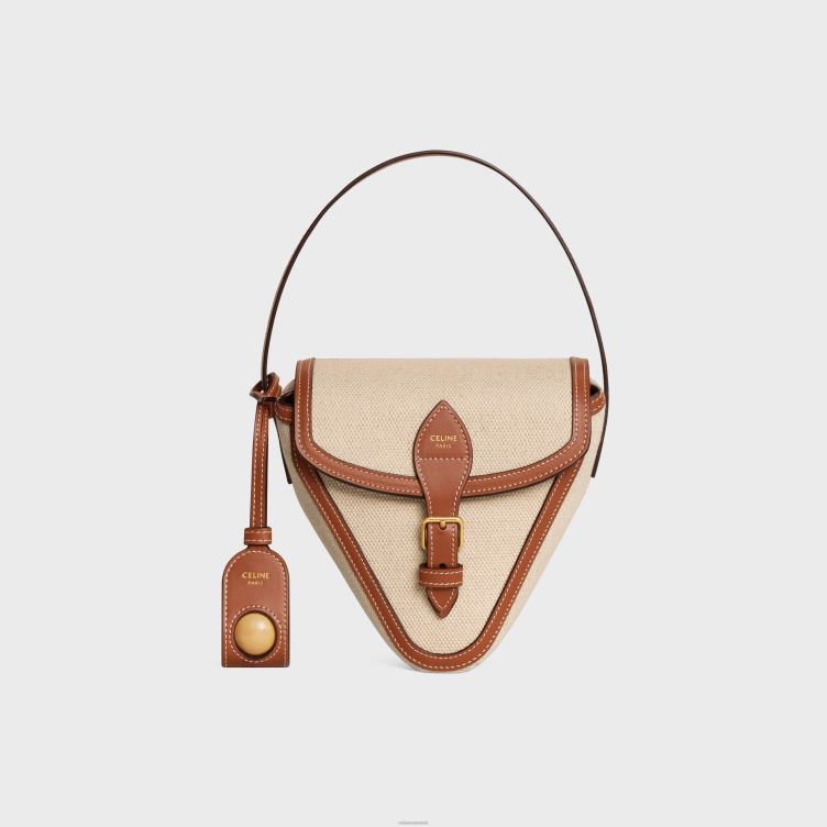 CELINE natuurlijk/bruin triomphe petanquespel van textiel en kalfsleer 4TLH81681