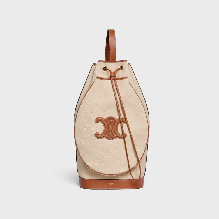 CELINE natuurlijk/bruin triomphe tennistas van textiel en kalfsleer 4TLH81688