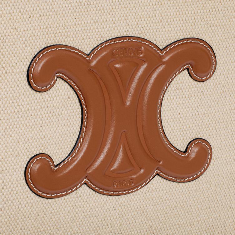 CELINE natuurlijk/bruin triomphe tennistas van textiel en kalfsleer 4TLH81688