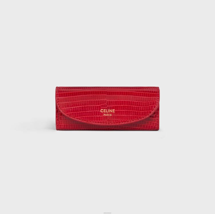 CELINE pop rood ringkast in hagedis 4TLH81597