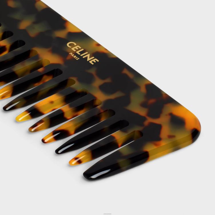 CELINE wit kleine haarkam in triomphe canvas 4TLH81615
