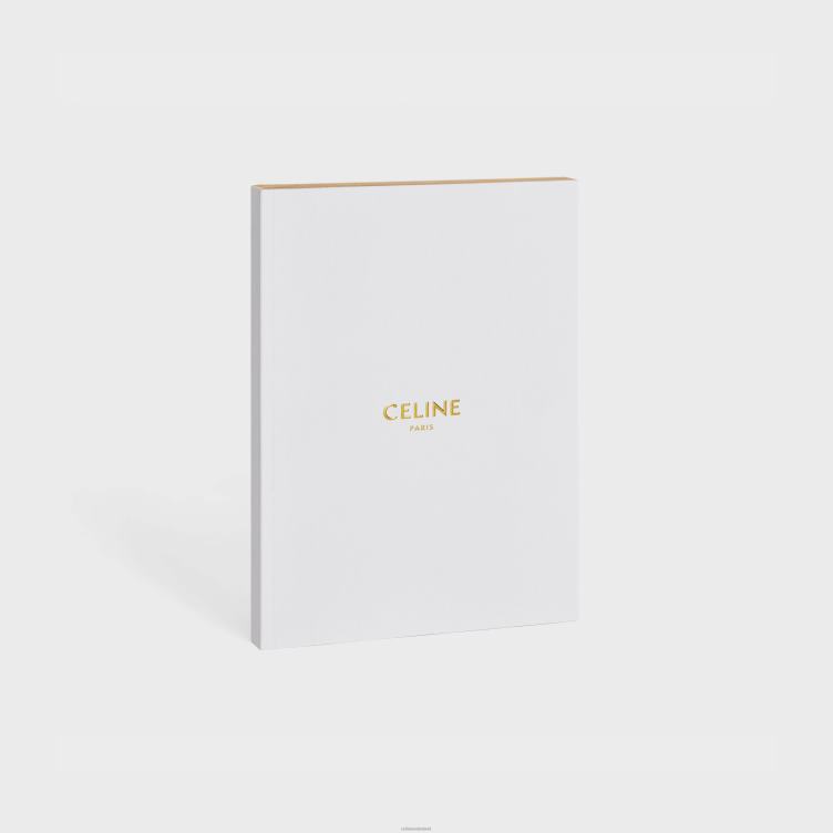 CELINE wit middelgroot notitieboekje van papier 4TLH81643