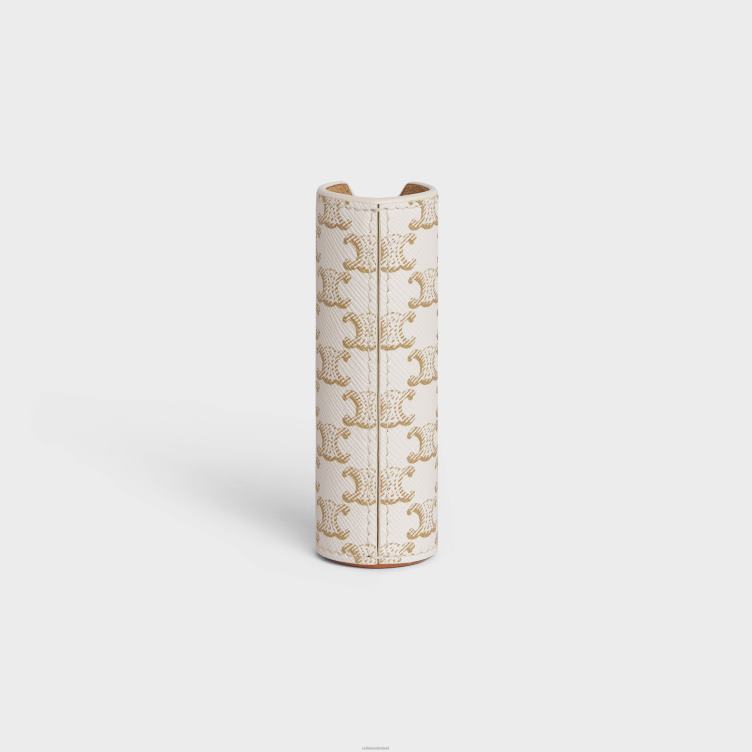 CELINE wit reisspuitkoker van triomphe canvas en kalfsleer 4TLH81455