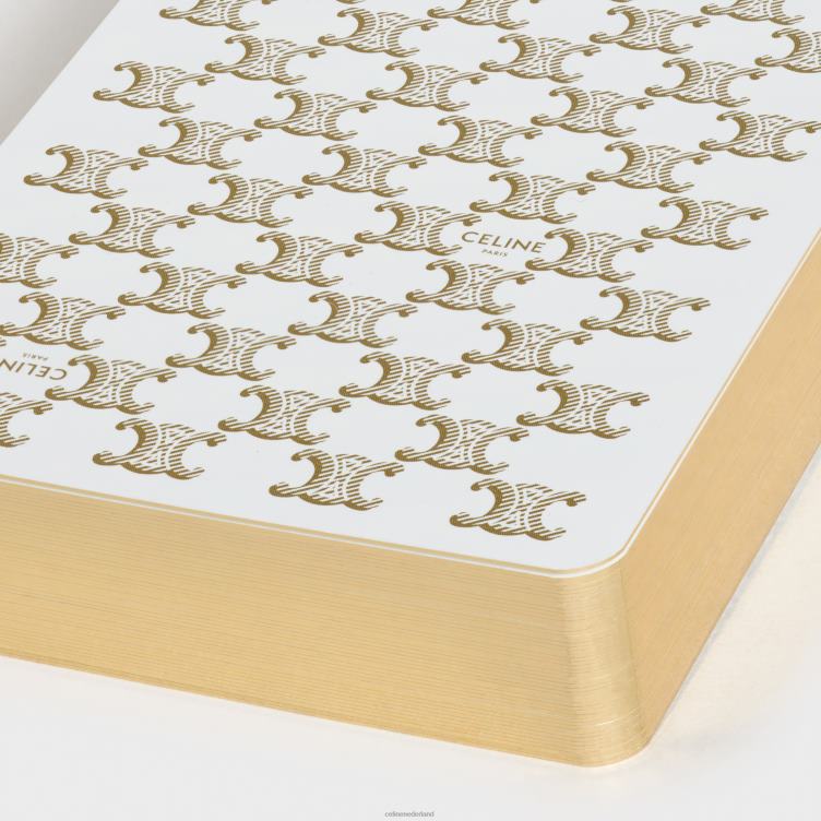 CELINE wit speelkaartendoosje van triomphe canvas en lamsleer 4TLH81671