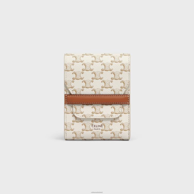 CELINE wit speelkaartendoosje van triomphe canvas en lamsleer 4TLH81671