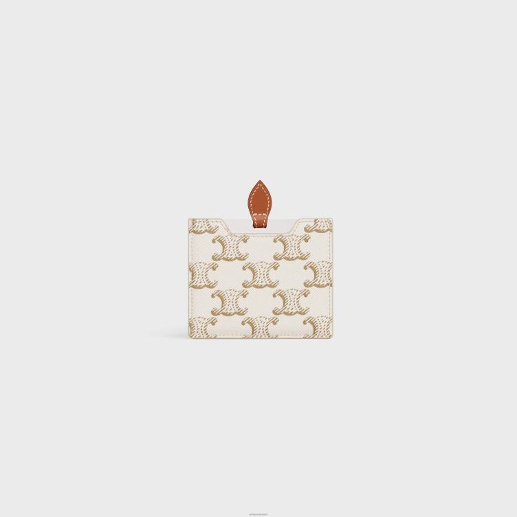 CELINE wit spiegel met zakje van triomphe canvas en kalfsleer 4TLH81622