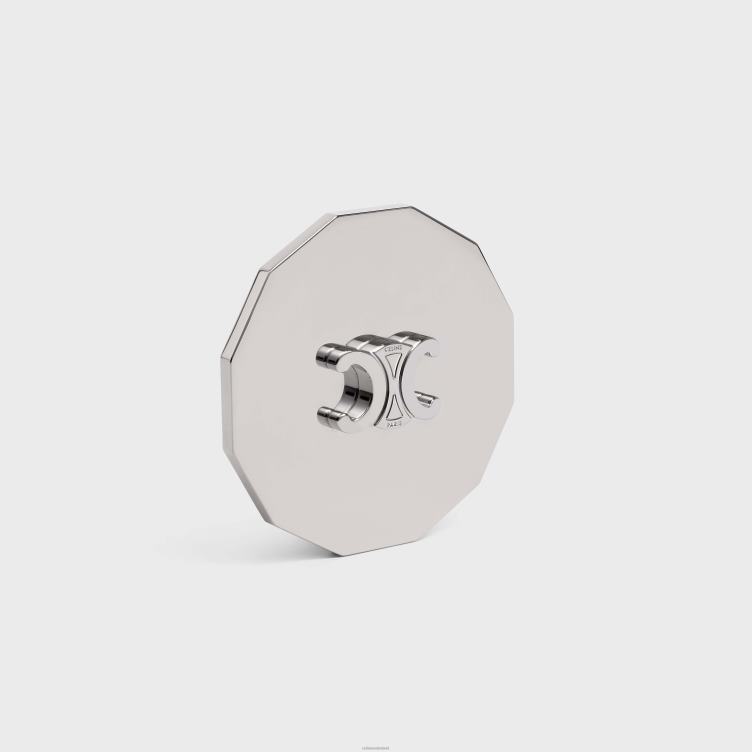 CELINE zilver Kaars triomphe deksel in staal 4TLH81509