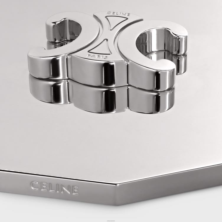 CELINE zilver Kaars triomphe deksel in staal 4TLH81509