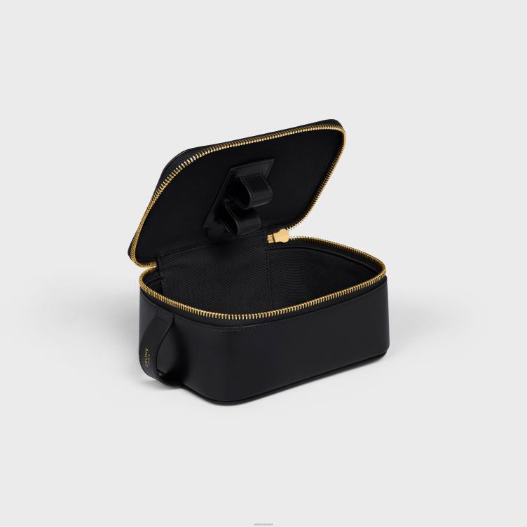 CELINE zwart Een klein toilettasje van glanzend kalfsleer 4TLH81586