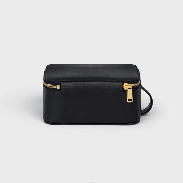 CELINE zwart Een klein toilettasje van glanzend kalfsleer 4TLH81586