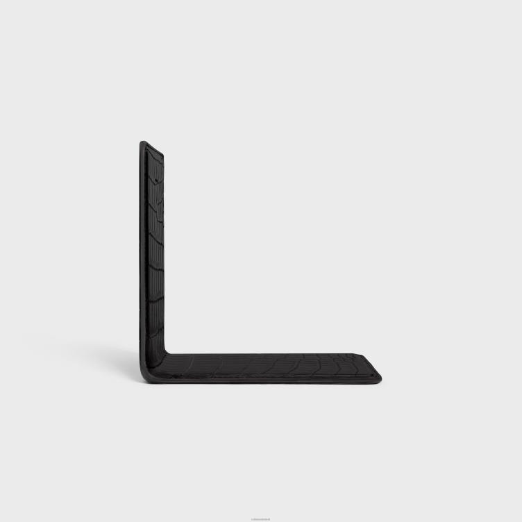 CELINE zwart boekensteun in krokodil 4TLH81655