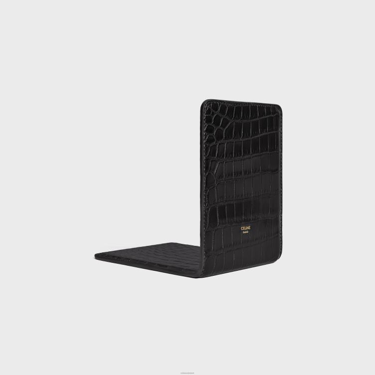 CELINE zwart boekensteun in krokodil 4TLH81655