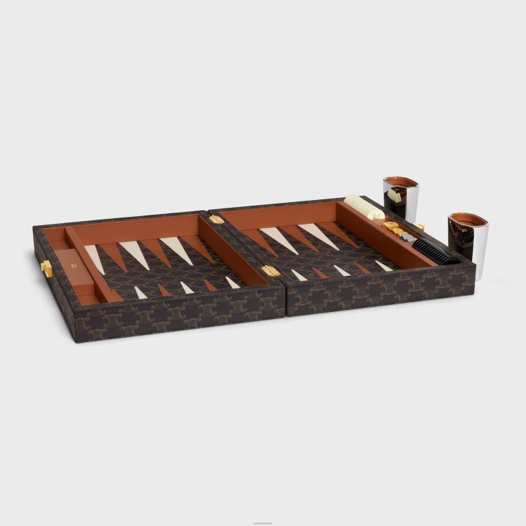CELINE zwart/bruin backgammon op triomphe-canvas 4TLH81663