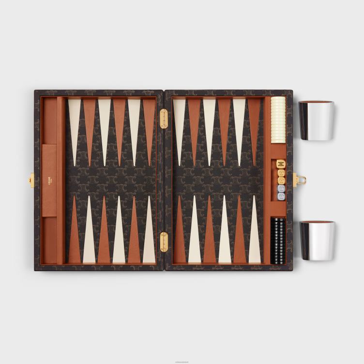 CELINE zwart/bruin backgammon op triomphe-canvas 4TLH81663