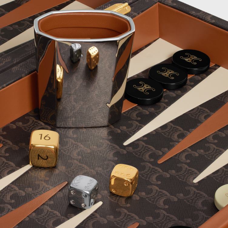 CELINE zwart/bruin backgammon op triomphe-canvas 4TLH81663