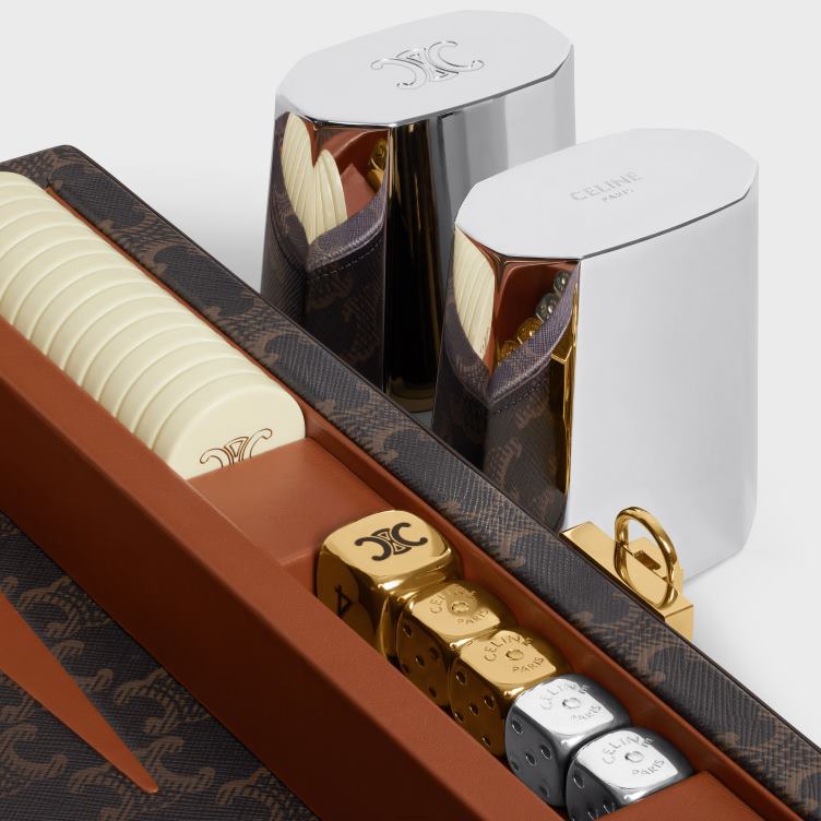 CELINE zwart/bruin backgammon op triomphe-canvas 4TLH81663