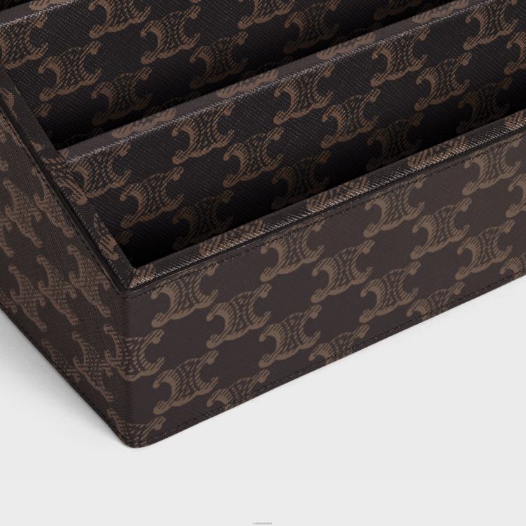 CELINE zwart/bruin briefpapier organizer van triomphe canvas 4TLH81654