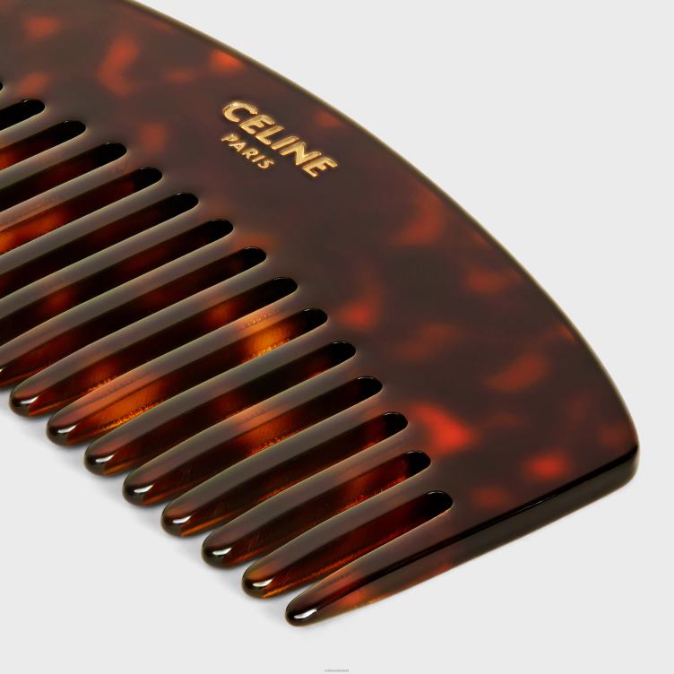 CELINE zwart/bruin gebogen haarkam in triomphe canvas 4TLH81610