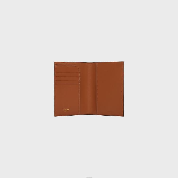 CELINE zwart/bruin paspoorthoesje van triomphe canvas 4TLH81627