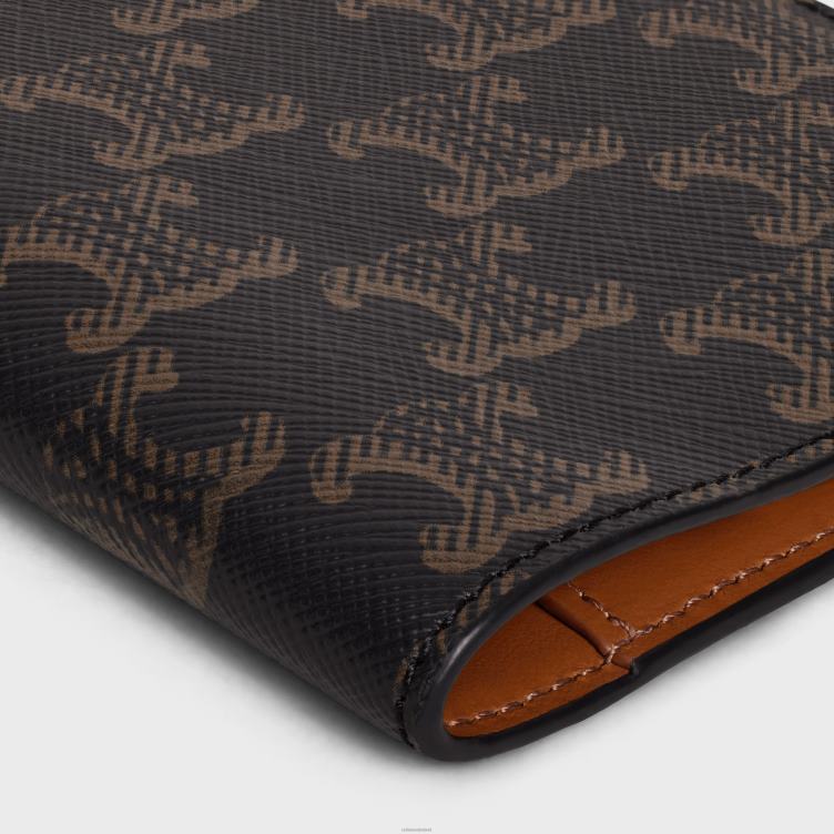 CELINE zwart/bruin paspoorthoesje van triomphe canvas 4TLH81627