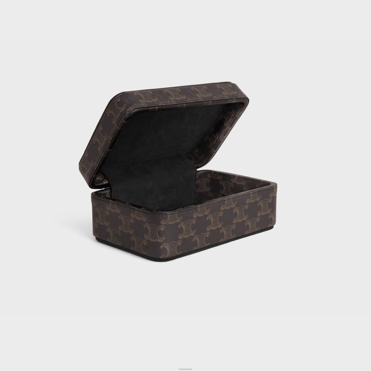 CELINE zwart/bruin rechthoekige doos in triomphe canvas 4TLH81541