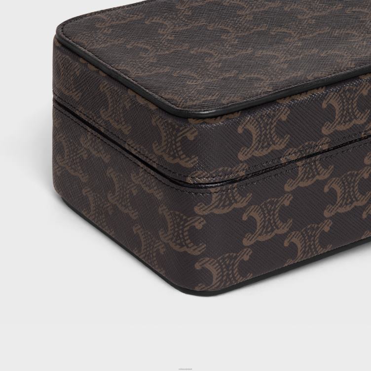 CELINE zwart/bruin rechthoekige doos in triomphe canvas 4TLH81541