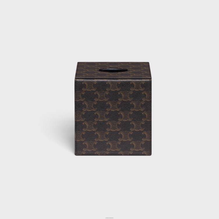 CELINE zwart/bruin weefselkubus in triomphe canvas 4TLH81496