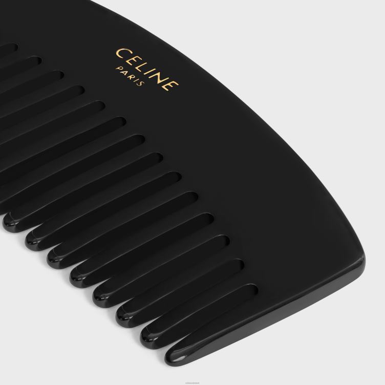 CELINE zwart gebogen haarkam in hagedis 4TLH81607