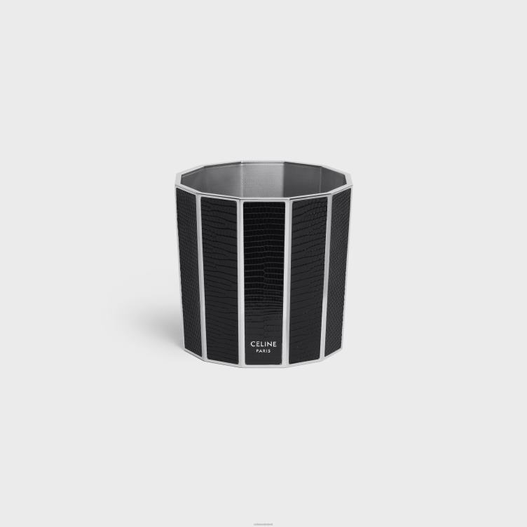CELINE zwart kandelaar in staal en hagedis 4TLH81519