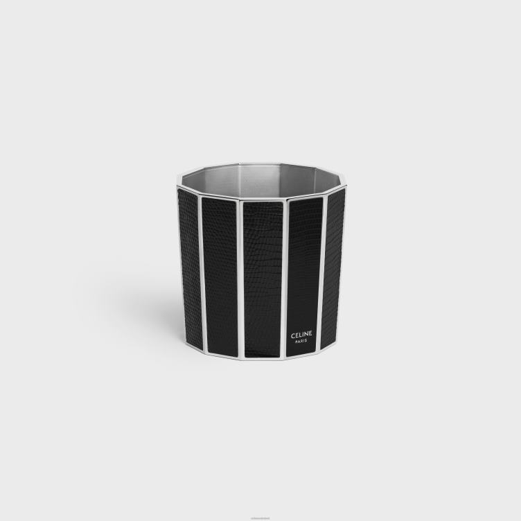 CELINE zwart kandelaar in staal en hagedis 4TLH81519