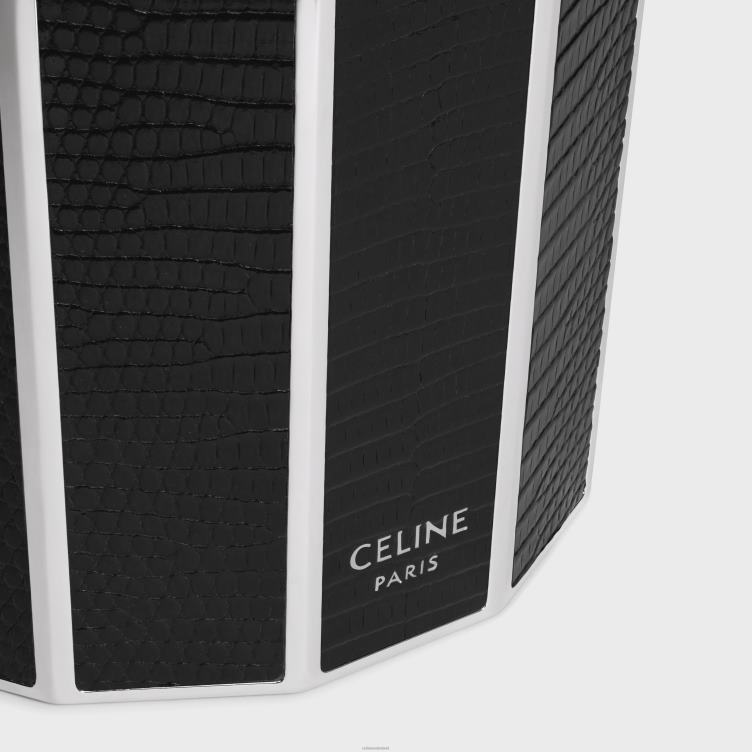 CELINE zwart kandelaar in staal en hagedis 4TLH81519