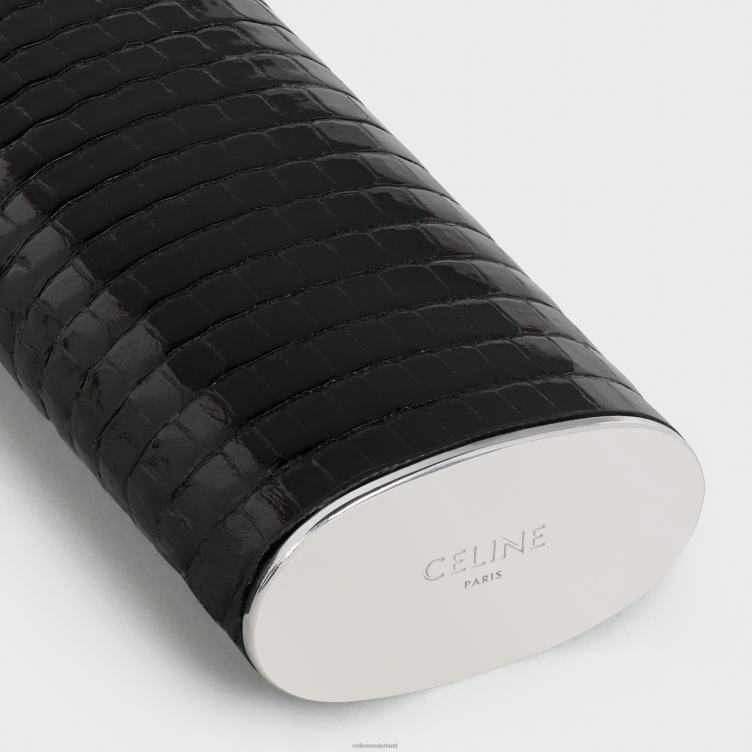 CELINE zwart kleine aanstekerbehuizing van sterling en hagedis 4TLH81545