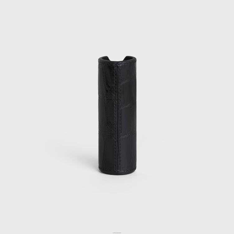 CELINE zwart reisspuitdoos in krokodil 4TLH81456