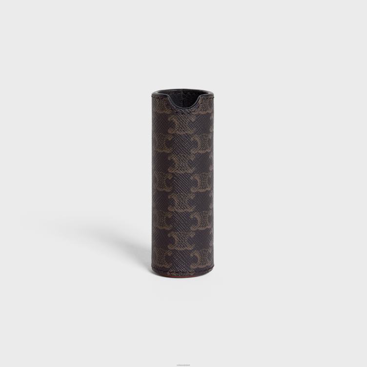 CELINE zwart reisspuitkoker van triomphe canvas en kalfsleer 4TLH81454