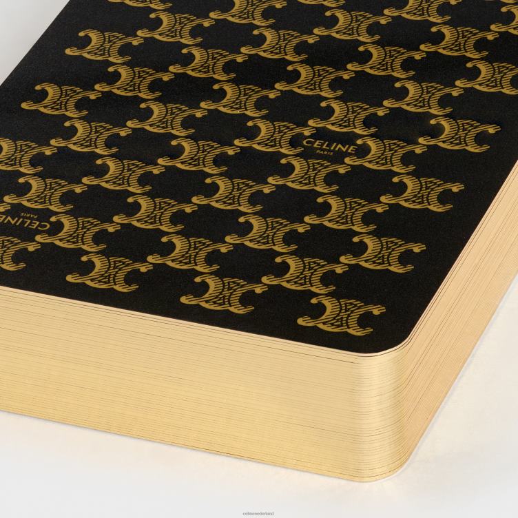 CELINE zwart speelkaartendoosje van triomphe canvas en lamsleer 4TLH81670
