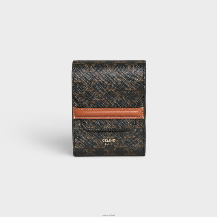 CELINE zwart speelkaartendoosje van triomphe canvas en lamsleer 4TLH81670