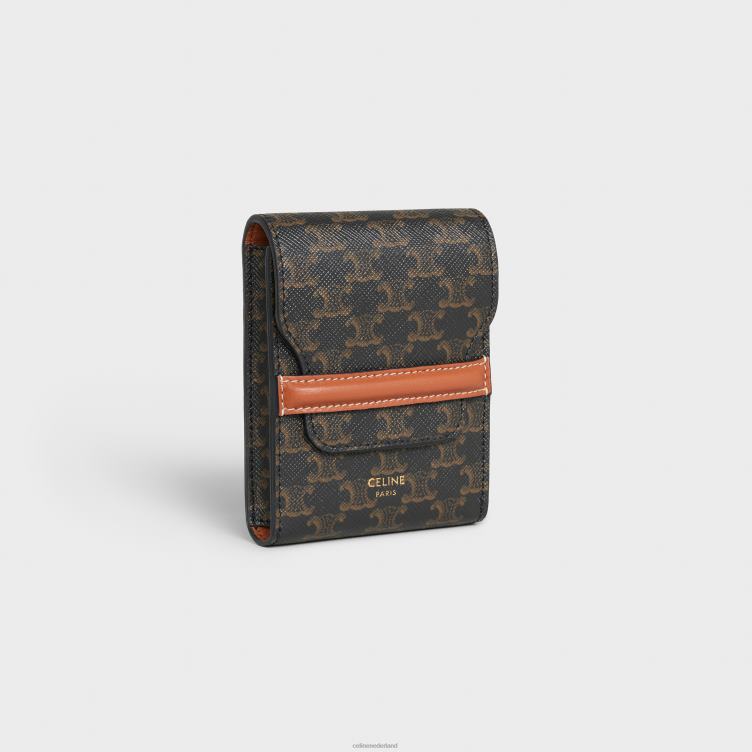 CELINE zwart speelkaartendoosje van triomphe canvas en lamsleer 4TLH81670