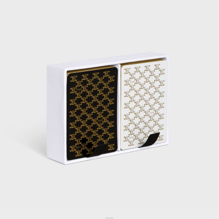 CELINE zwart wit dubbele speelkaarten set 4TLH81672