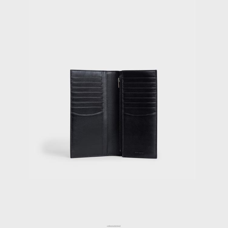 CELINE zwart verticale portemonnee met muntvakje van generfd kalfsleer 4TLH82169