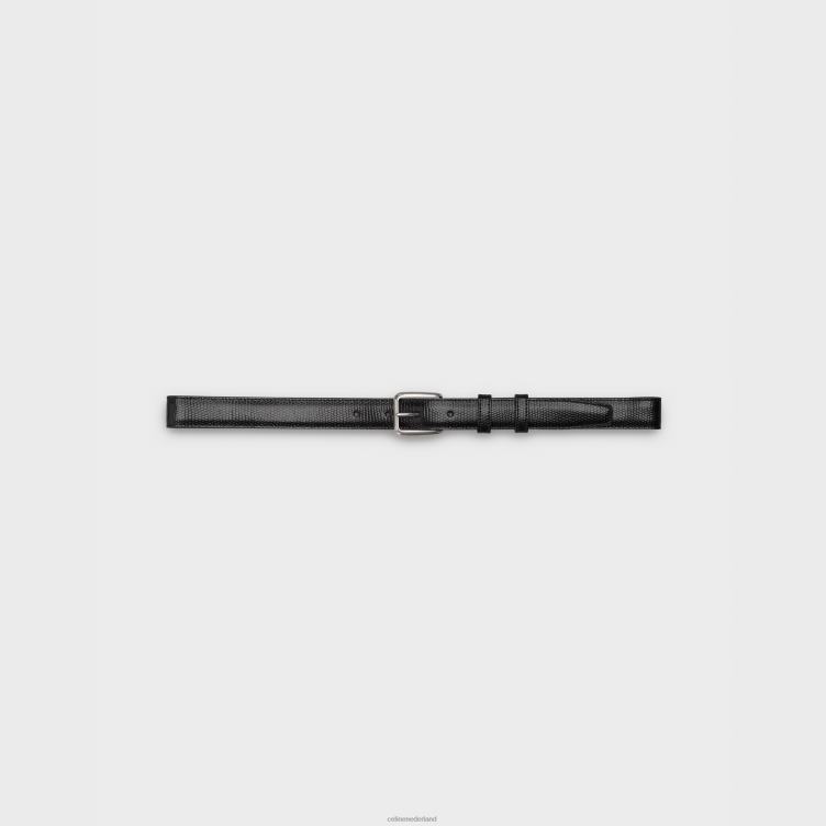 CELINE zwart elegante riem met vierkante gesp van kalfsleer 4TLH82207