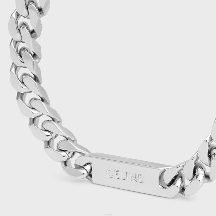 CELINE zilver gourmette armband van messing met rhodiumafwerking 4TLH82281