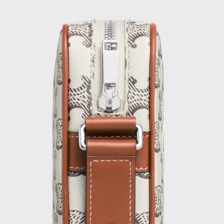 CELINE bruin/ecru Medium messengertas van triomphe canvas met print 4TLH82091