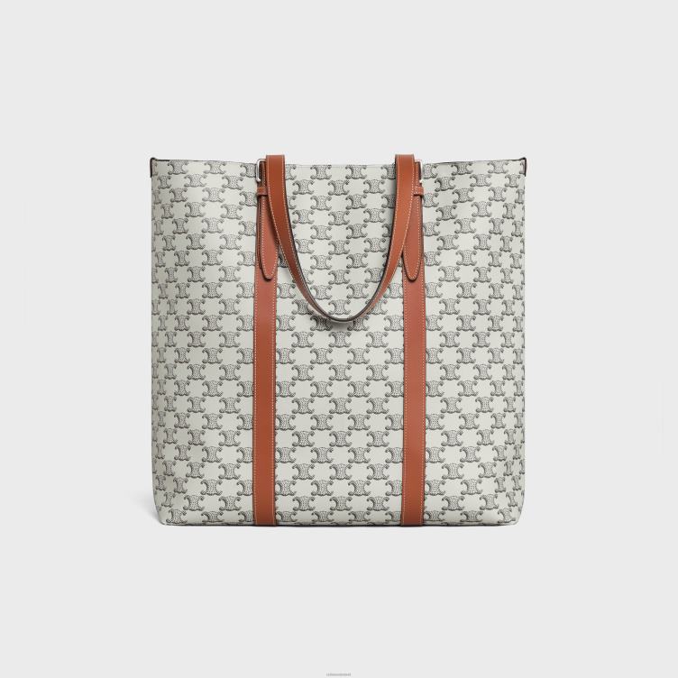 CELINE bruin/ecru caba's met gesp van triomphe canvas en kalfsleer 4TLH82100